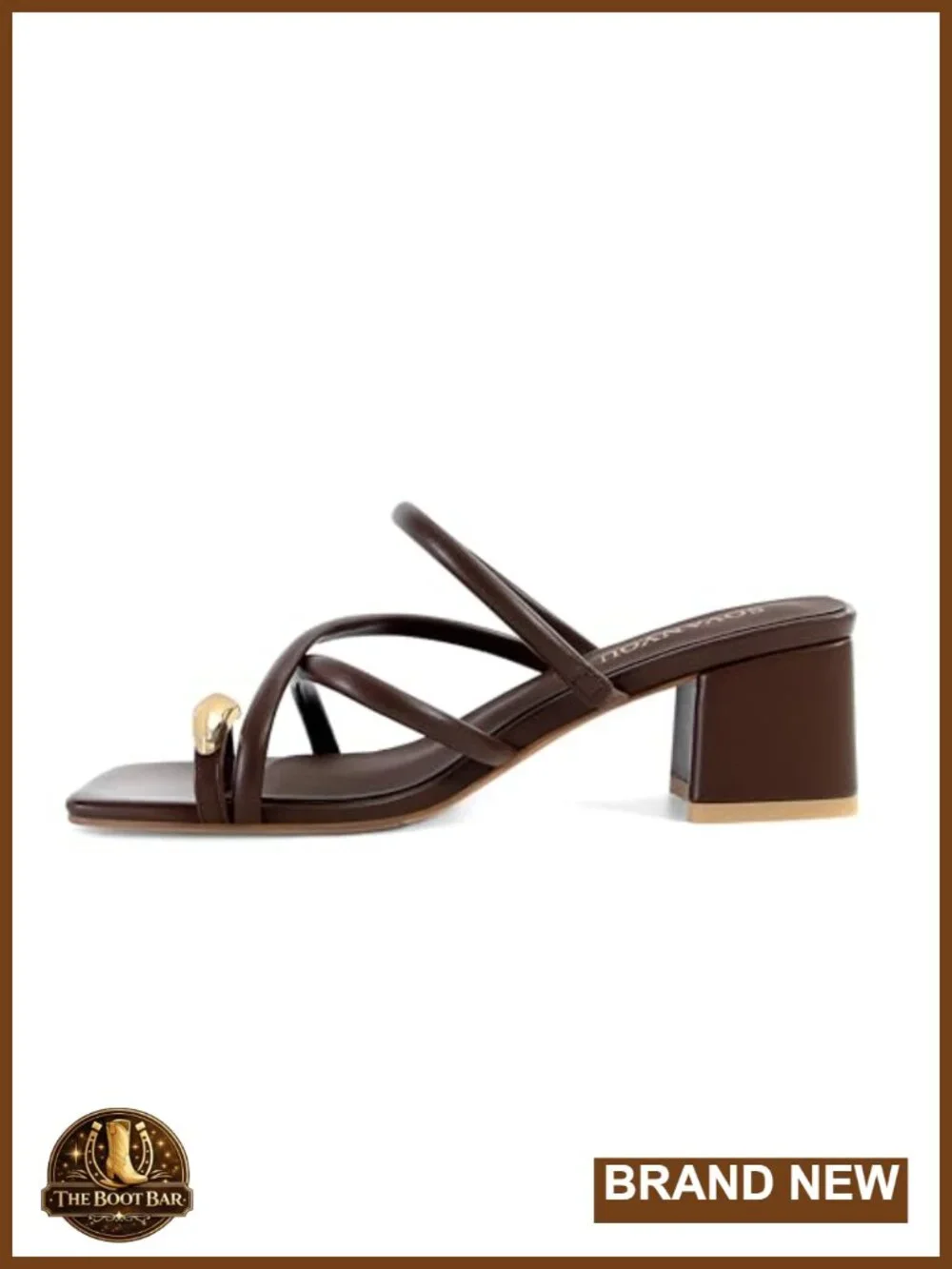 Women's Strappy Faux Leather Block Heel Sandals Wedge Toe Ring Slip On Square